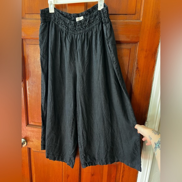 Anthropologie Somerset Pull-On Pants: Linen Edition – Black – 1X – Wide Leg - Picture 10 of 14